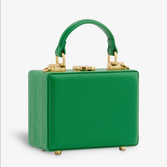 Brandon Blackwood Mini Kendrick Trunk- True Green Leather W/ Brass Hardware - Picture 6 of 8